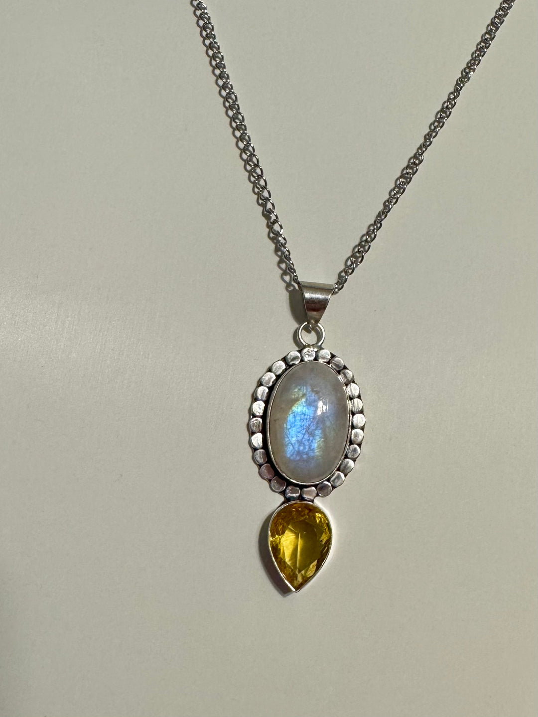 Moonstone Lemon Quartz Pendant