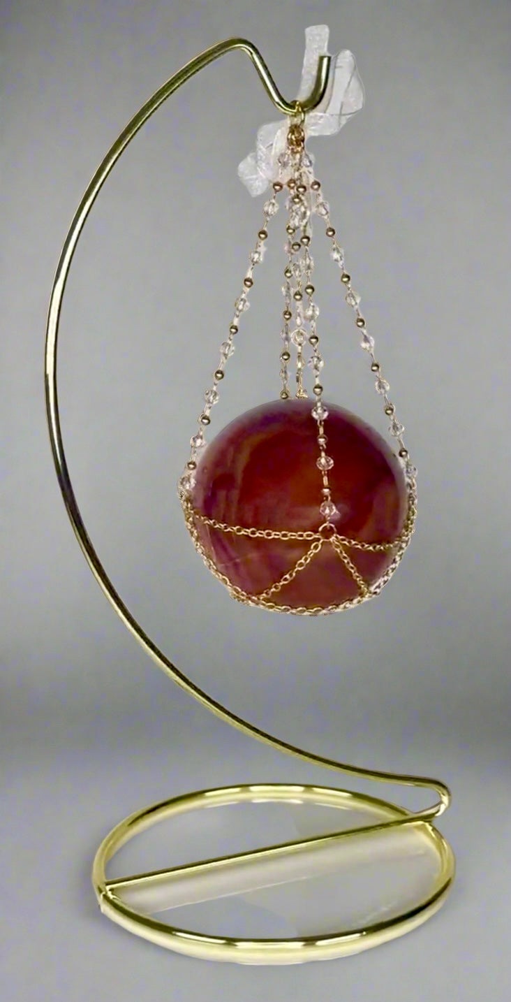 Hammock Style Crystal Sphere Holder
