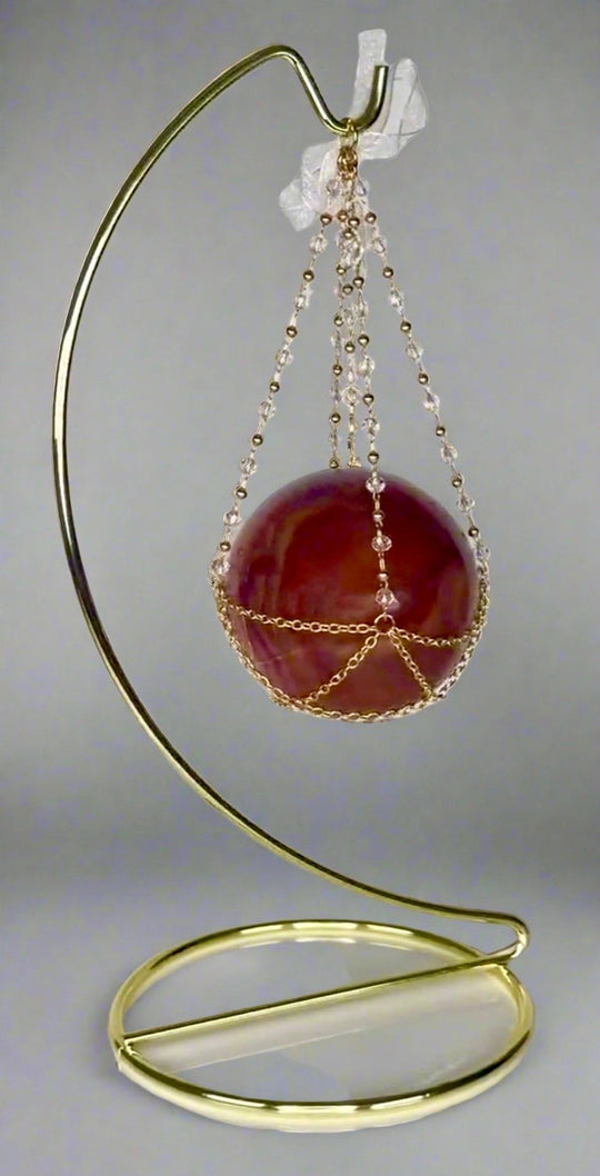 Hammock Style Crystal Sphere Holder