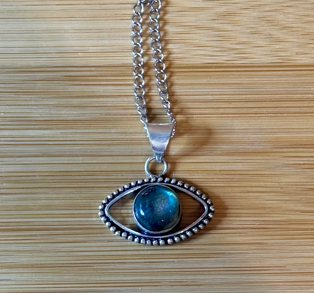Labradorite Evil Eye Pendant