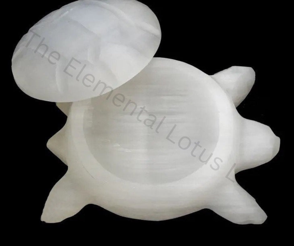 Selenite Turtle Bowl with Lid