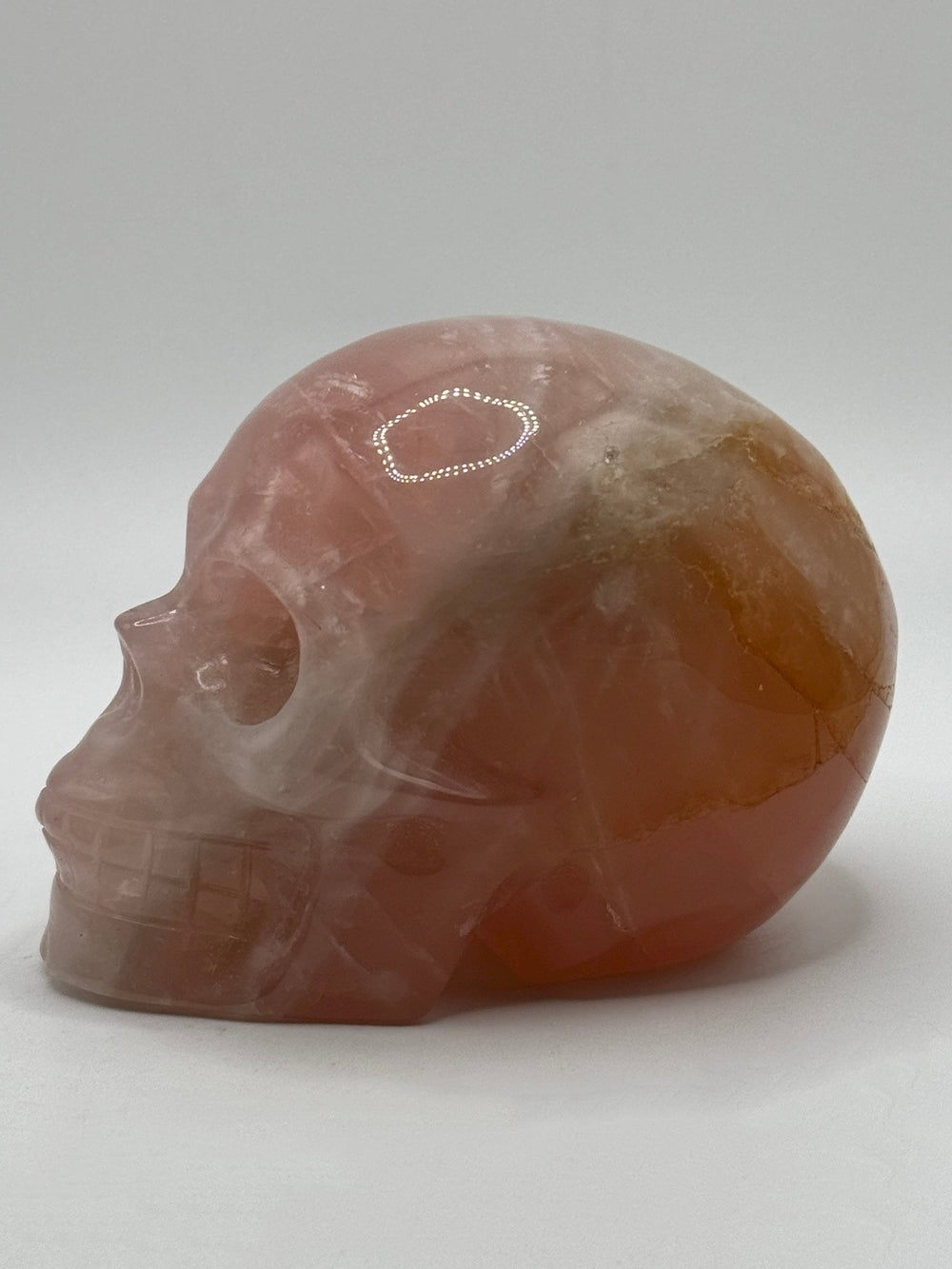 Rose Quartz Skull Carving