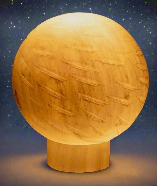 Selenite Carved Moon Lamp