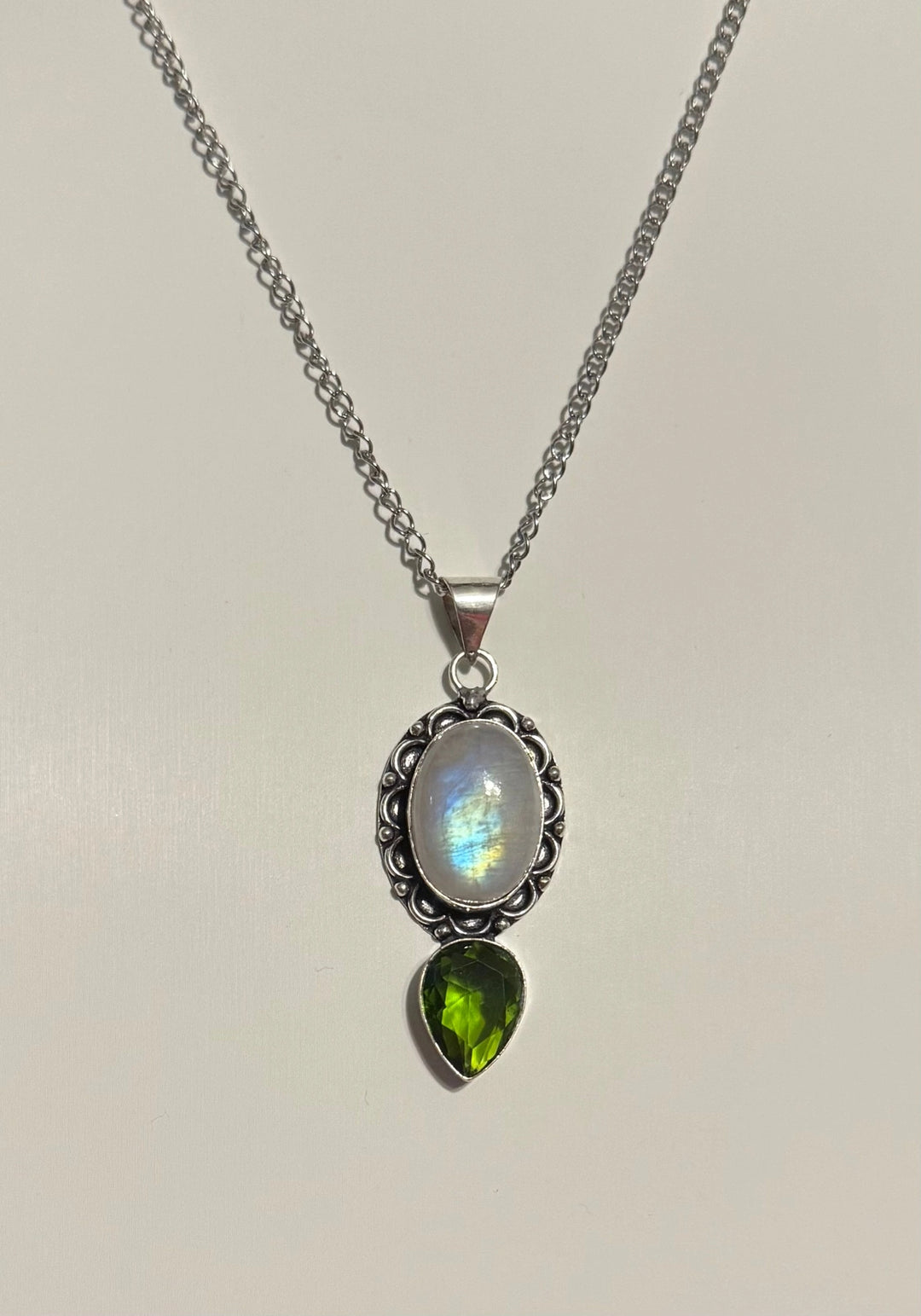 Moonstone with Peridot Pendant
