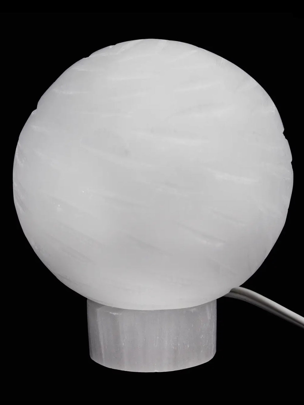 Selenite Carved Moon Lamp