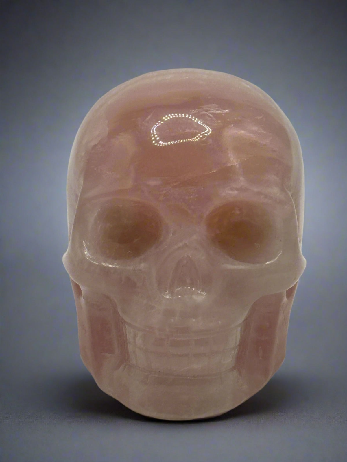 Rose Quartz Skull Carving