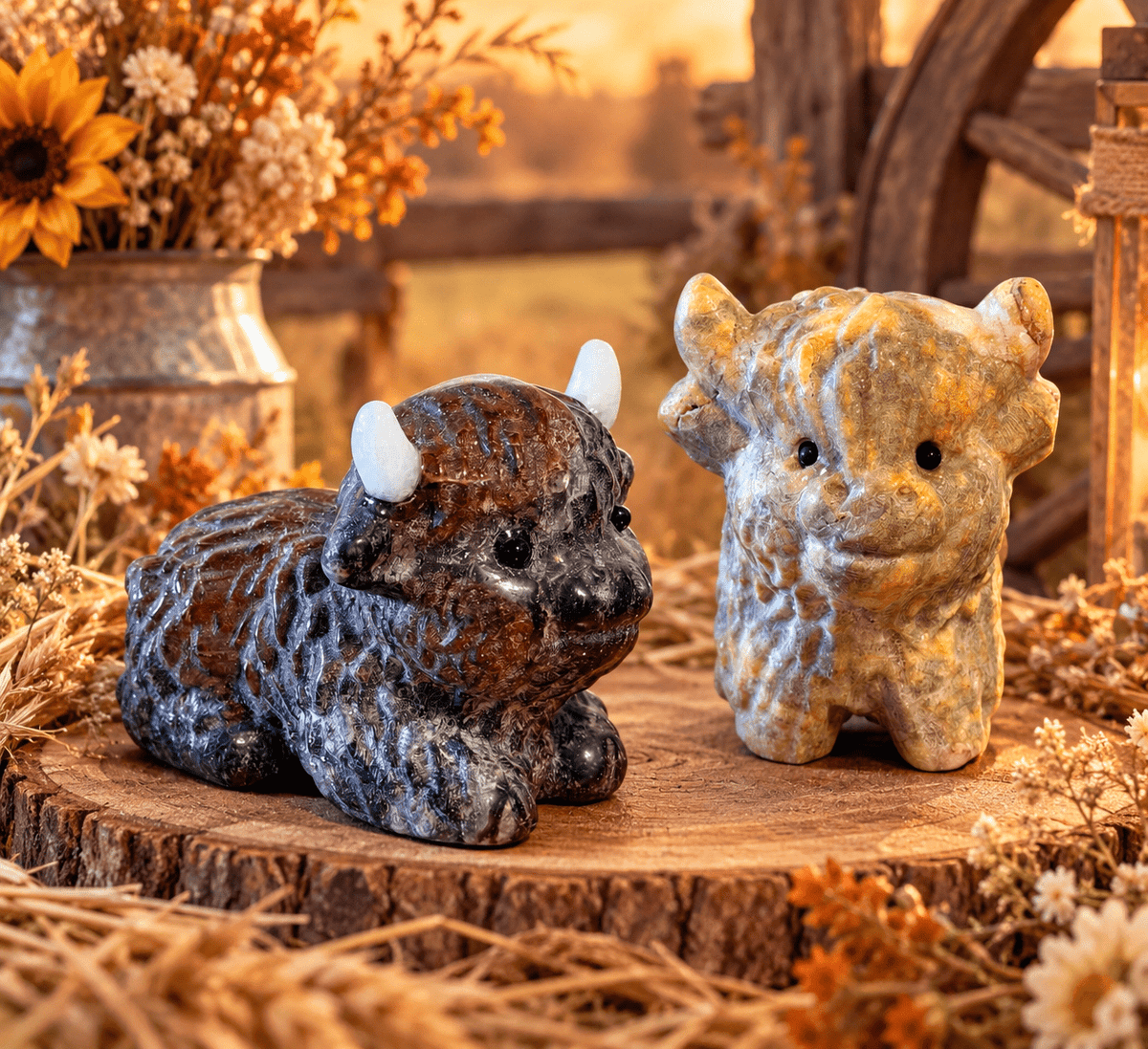 Highland Cow Carvings