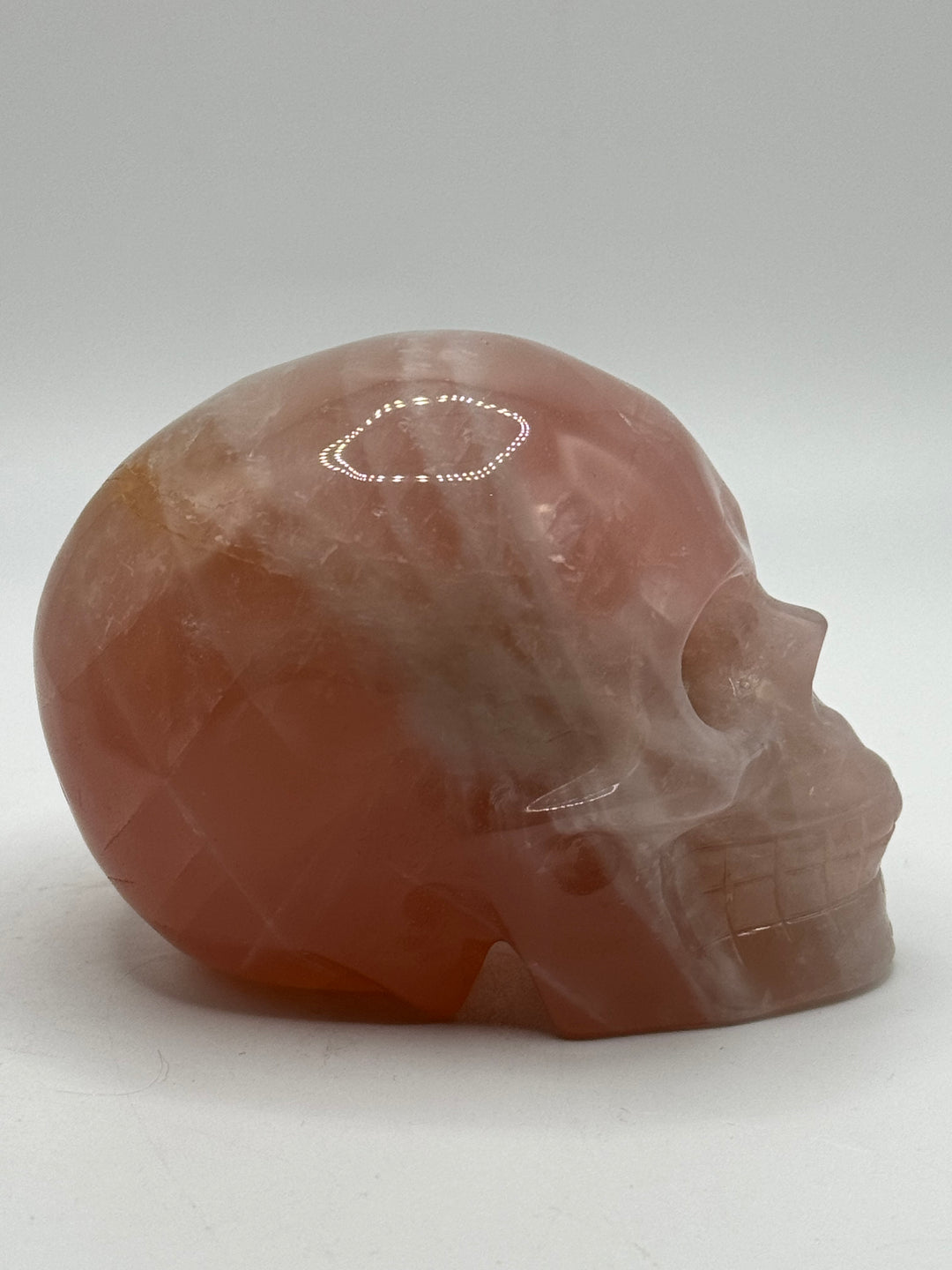 Rose Quartz Skull Carving