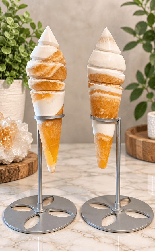 Calcite Ice Cream Cone Carving