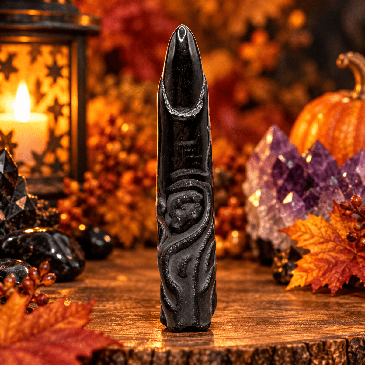 Black Obsidian Witch Finger