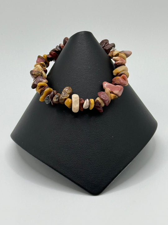 Mookaite Jasper Chip Stretch Bracelet