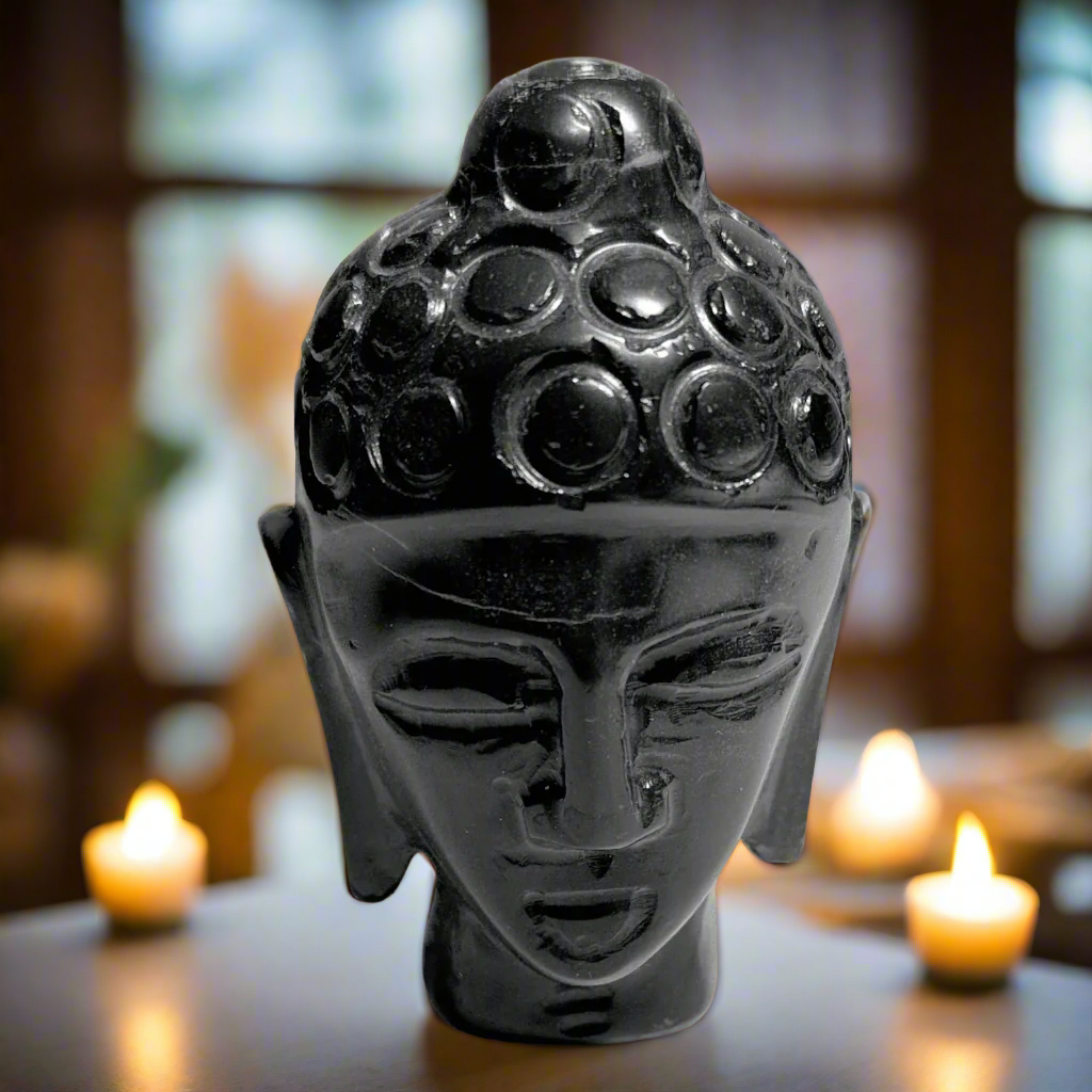 Black Onyx Buddha Head