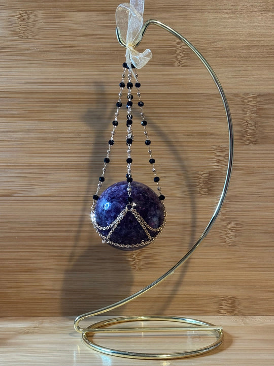 Hammock Style Crystal Sphere Holder