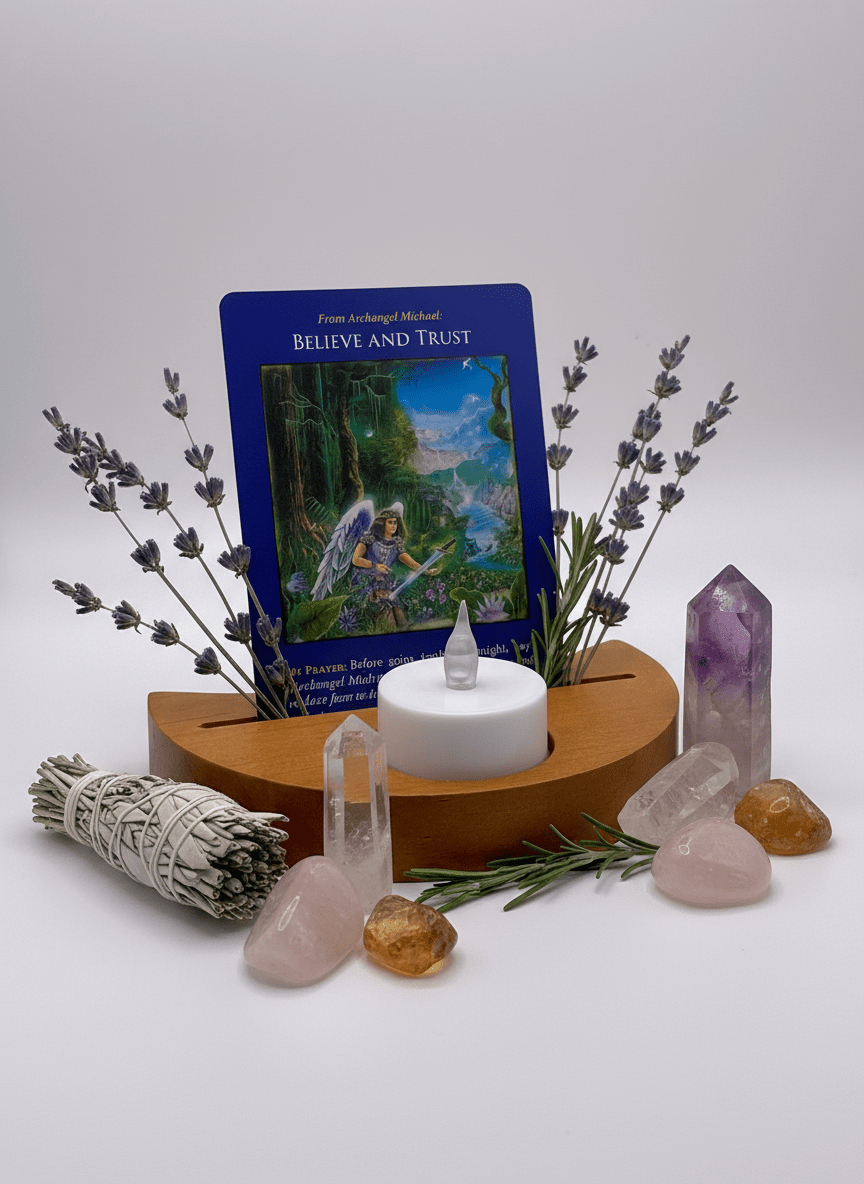 Moon Shaped Tarot / Affirmation Card Holder