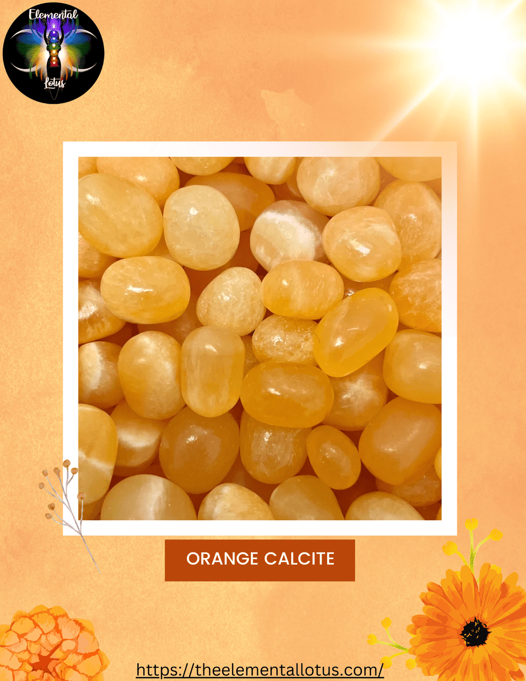 Orange Calcite Tumbles