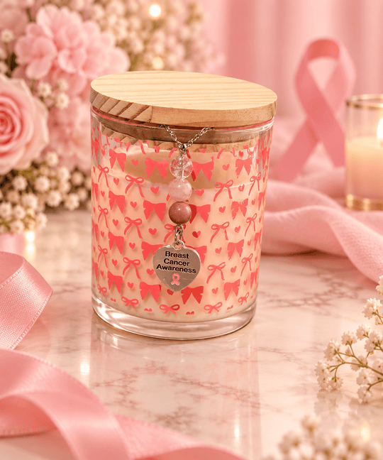 Unbreakable Breast Cancer Awareness Candle