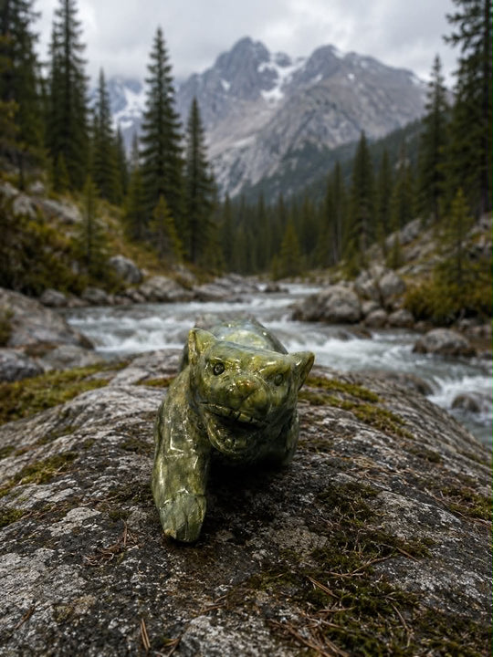 Jade Wolf Carving