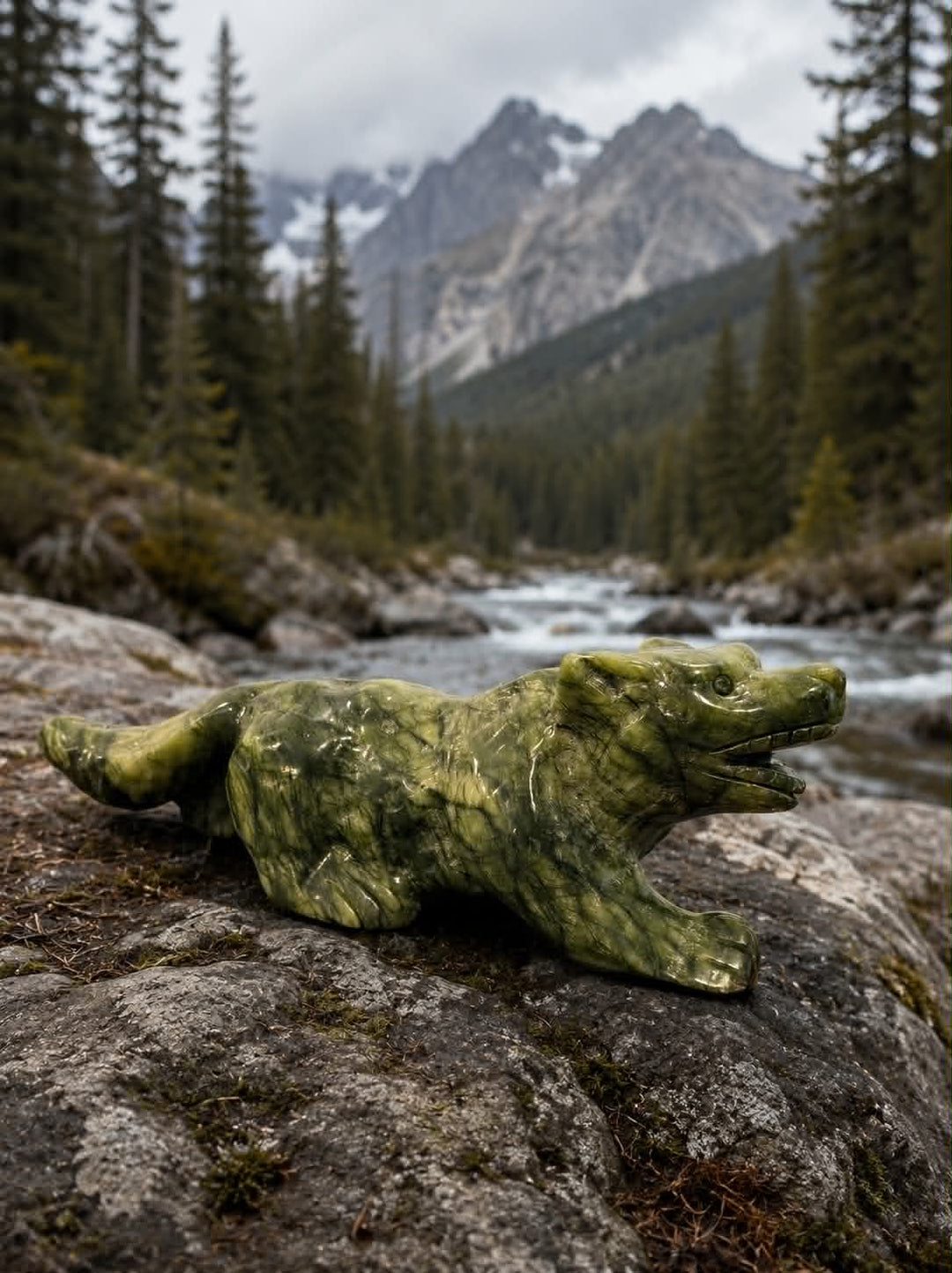 Jade Wolf Carving