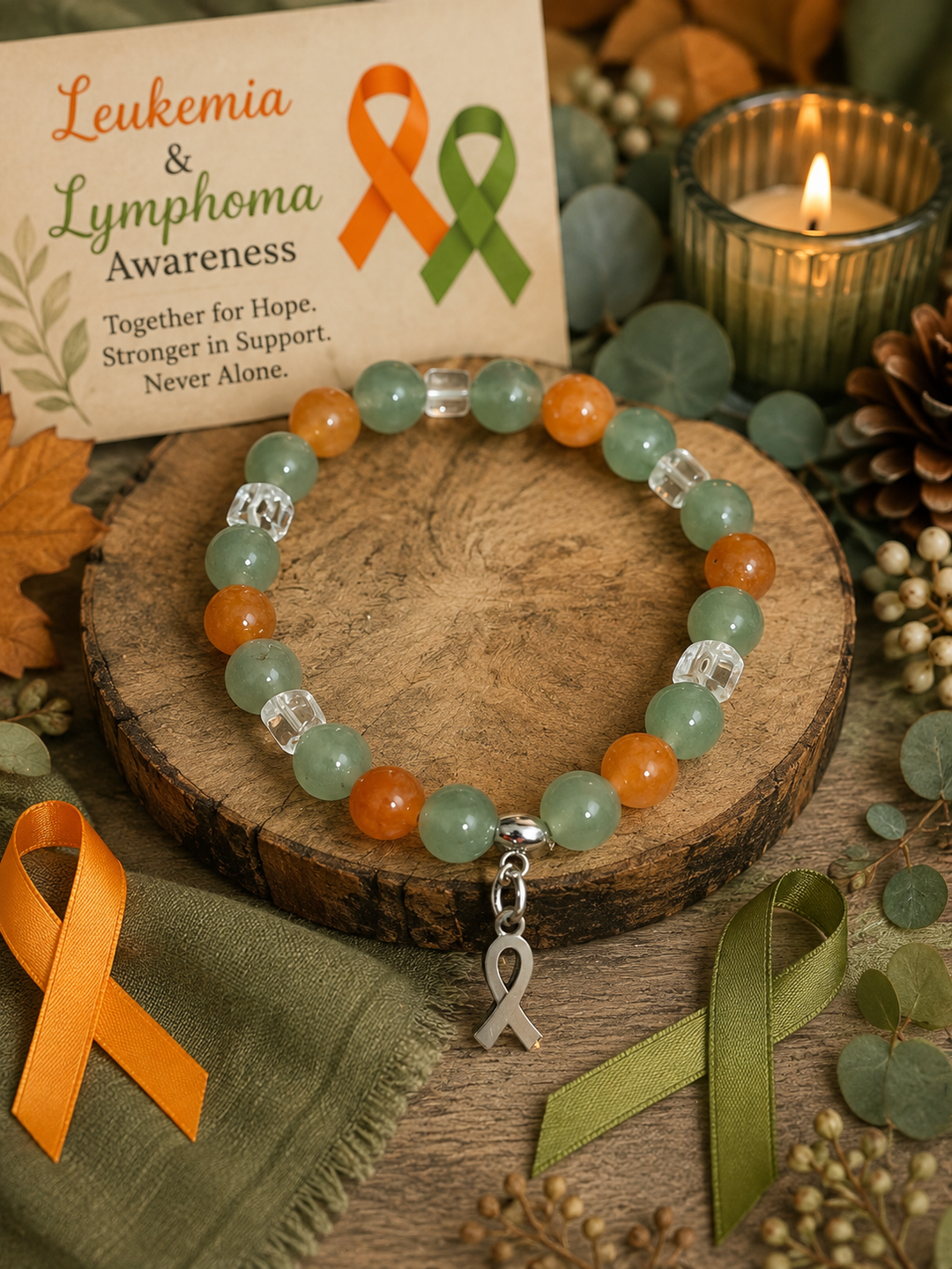 Hope and Courage — Leukemia Lymphoma Awareness Bracelet