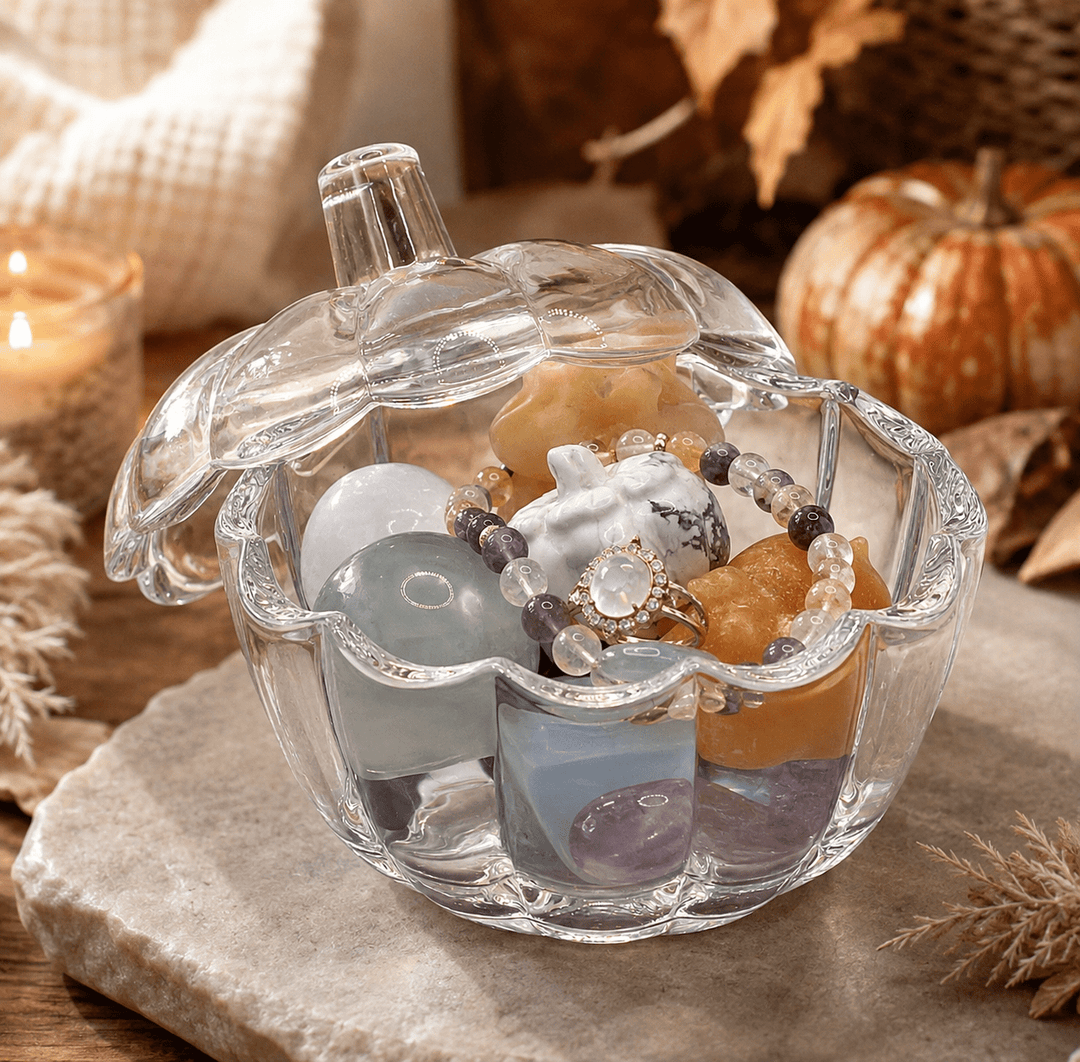 Mystery Filled Glass Pumpkin Jar