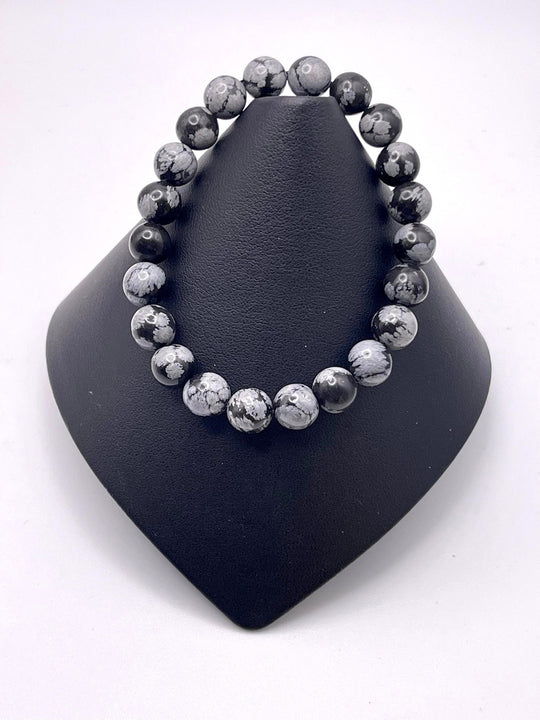 Snowflake Obsidian Stretch Bracelet