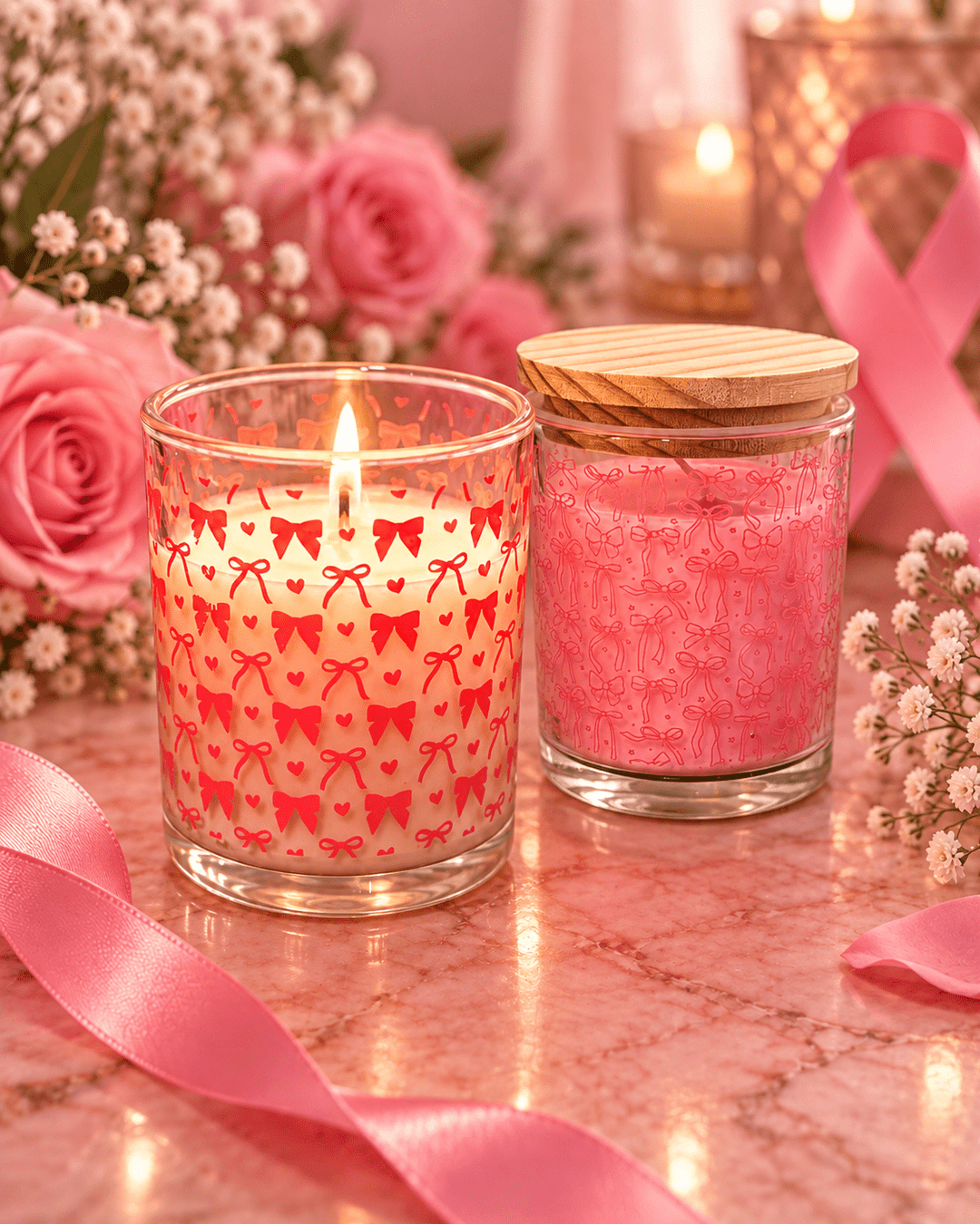 Unbreakable Breast Cancer Awareness Candle