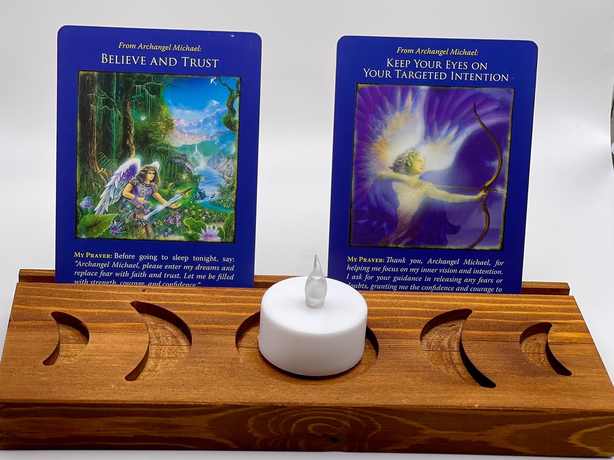 Moon Phase Tarot/Oracle/Meditation Card Holder - Tarot Stand - Oracle Card Stand - Meditation Tool