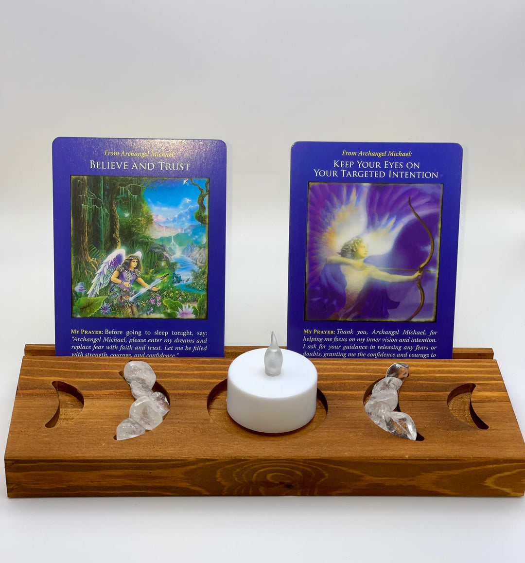 Moon Phase Tarot/Oracle/Meditation Card Holder - Tarot Stand - Oracle Card Stand - Meditation Tool