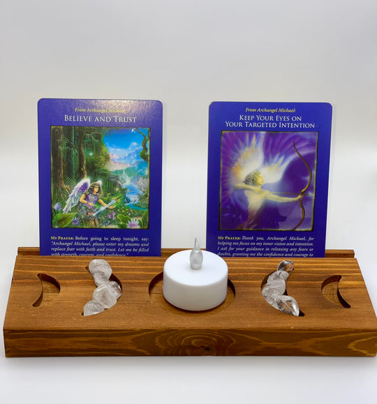 Moon Phase Tarot/Oracle/Meditation Card Holder - Tarot Stand - Oracle Card Stand - Meditation Tool